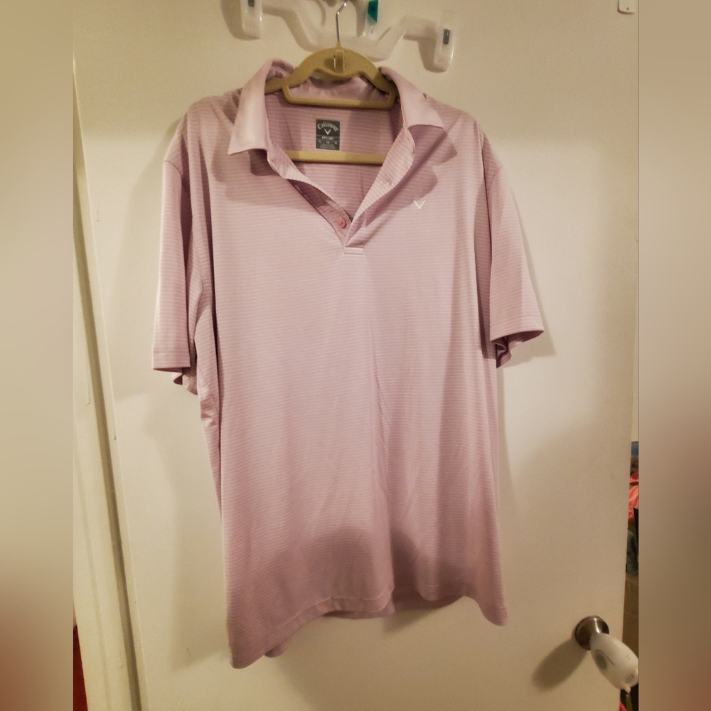 Purple w/ white pinstripe Golf Shirt